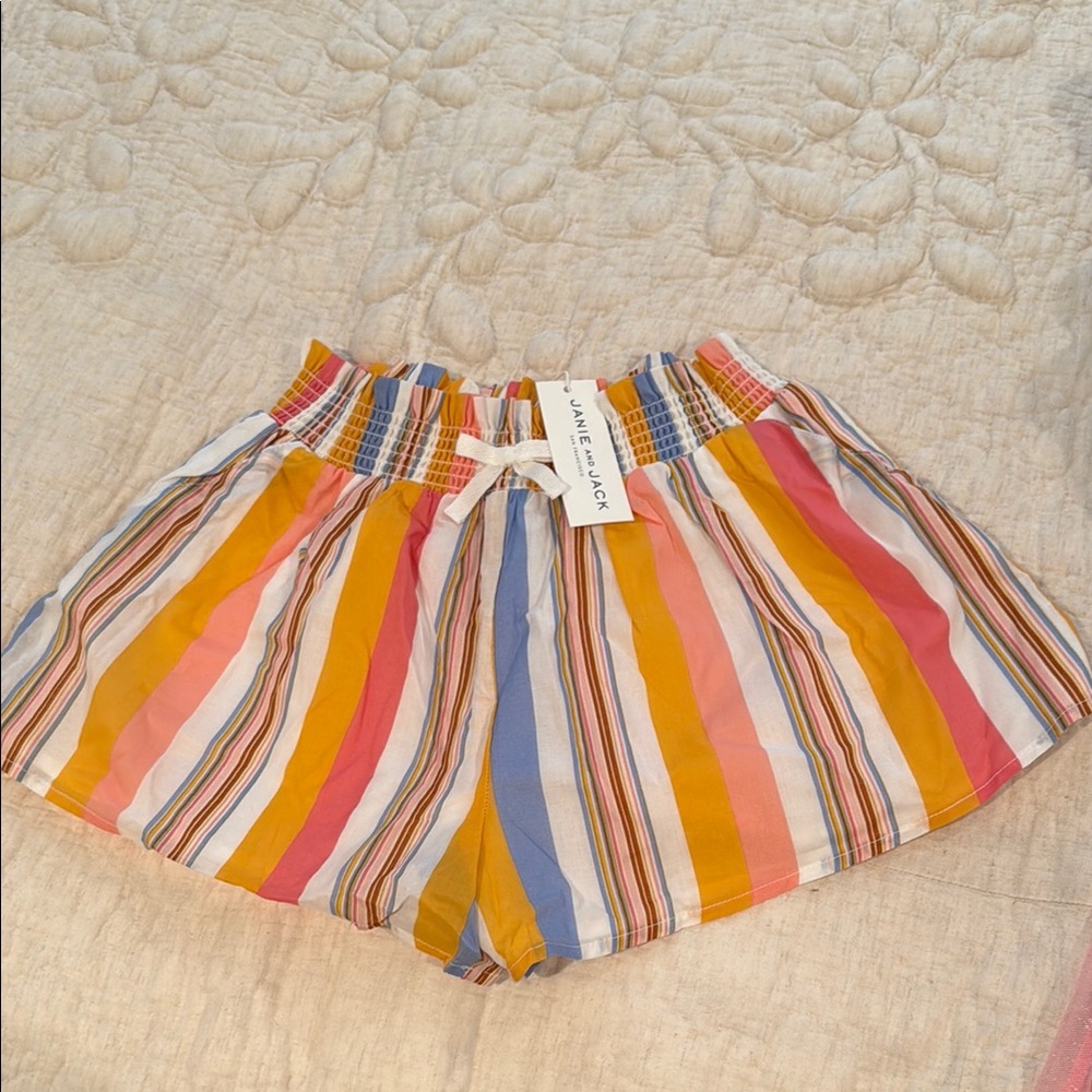 Janie and Jack Multicolor Striped High Waist Shorts